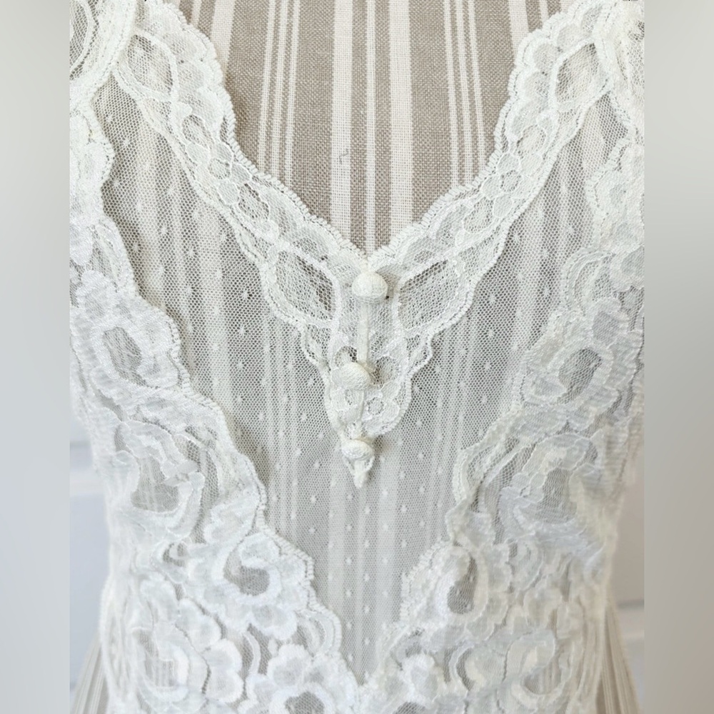 Victorias Secret Gold Label Cream Stretch Lace Teddy High Rio Cut Thong MED - Picture 4 of 6